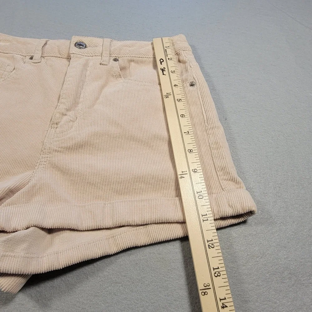 Forever 21 Corduroy Shorts Beige High‎ Rise Cutoff Casual Roll Hem Women's 26 XS